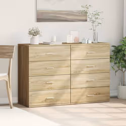 vidaXL Sideboards Cupboard Cabinet Highboard 2 pcs Brown Oak Engineered Wood - sonoma oak - Additional view 2