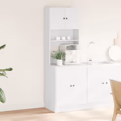 vidaXL Kitchen Cabinet Storage Unit Sideboard Tall Cupboard Engineered Wood - white, 60 x 50 x 180 cm