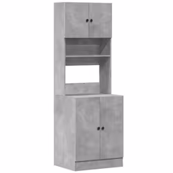 vidaXL Kitchen Cabinet Storage Unit Sideboard Tall Cupboard Engineered Wood - concrete grey, 60 x 50 x 180 cm