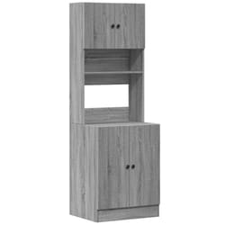vidaXL Kitchen Cabinet Storage Unit Sideboard Tall Cupboard Engineered Wood - grey sonoma, 60 x 50 x 180 cm