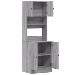 vidaXL Kitchen Cabinet Storage Unit Sideboard Tall Cupboard Engineered Wood - grey sonoma, 60 x 50 x 180 cm - Additional view 6