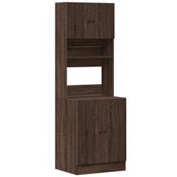 vidaXL Kitchen Cabinet Storage Unit Sideboard Tall Cupboard Engineered Wood - brown oak, 60 x 50 x 180 cm