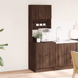 vidaXL Kitchen Cabinet Storage Unit Sideboard Tall Cupboard Engineered Wood - brown oak, 60 x 50 x 180 cm