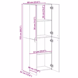 vidaXL Office Cabinet Filing Folder Organiser Storage Cabinet Engineered Wood - smoked oak - Additional view 9