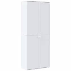 vidaXL Highboard Sideboard Cabinet Storage Cupboard Sonoma Oak Engineered Wood - white