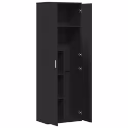vidaXL Highboard Sideboard Side Cabinet Storage Cupboard Black Engineered Wood - Additional view 5