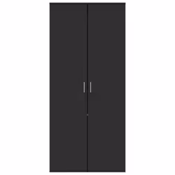 vidaXL Shoe Cabinet Shoe Storage Cupboard Shoe Rack Black Engineered Wood - Additional view 2