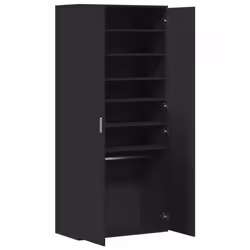vidaXL Shoe Cabinet Shoe Storage Cupboard Shoe Rack Black Engineered Wood - Additional view 6