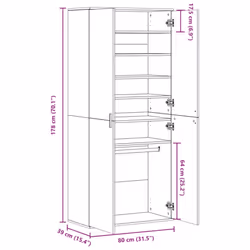 vidaXL Shoe Cabinet Shoe Storage Cupboard Shoe Rack Sonoma Oak Engineered Wood - Additional view 9