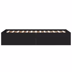 vidaXL Bed Frame Bed Base Sonoma Oak 75x190 cm Small Single Engineered Wood - black, 75 x 190 cm/ 35 cm - Additional view 4