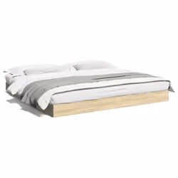 vidaXL Bed Frame Home Bed Base Bedstead Brown Oak 140x190 cm Engineered Wood - sonoma oak, 180 x 200 cm/ 17 cm