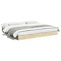 vidaXL Bed Frame Home Bed Base Bedstead Brown Oak 140x190 cm Engineered Wood - sonoma oak, 180 x 200 cm/ 17 cm