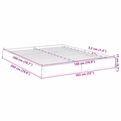 vidaXL Bed Frame Home Bed Base Bedstead Brown Oak 140x190 cm Engineered Wood - sonoma oak, 180 x 200 cm/ 17 cm