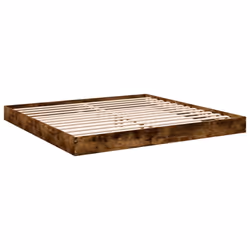 vidaXL Bed Frame Home Bed Base Bedstead Brown Oak 140x190 cm Engineered Wood - smoked oak, 180 x 200 cm/ 17 cm - Additional view 2