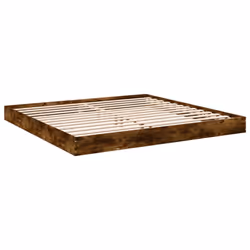 vidaXL Bed Frame Home Bed Base Bedstead Brown Oak 140x190 cm Engineered Wood - smoked oak, 180 x 200 cm/ 17 cm - Additional view 5