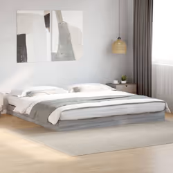 vidaXL Bed Frame Bedroom Bed Base Bedstead White 120x200 cm Engineered Wood - grey sonoma, 180 x 200 cm/ 17 cm - Additional view 2