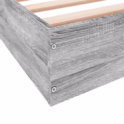 vidaXL Bed Frame Bedroom Bed Base Bedstead White 120x200 cm Engineered Wood - grey sonoma, 180 x 200 cm/ 17 cm - Additional view 7