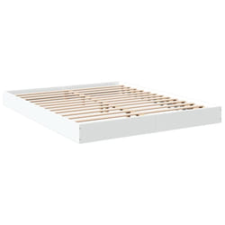 vidaXL Bed Frame Bedroom Bed Base Bedstead White 120x200 cm Engineered Wood - white, 160 x 200 cm/ 17 cm