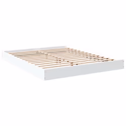 vidaXL Bed Frame Bedroom Bed Base Bedstead White 120x200 cm Engineered Wood - white, 160 x 200 cm/ 17 cm - Additional view 5