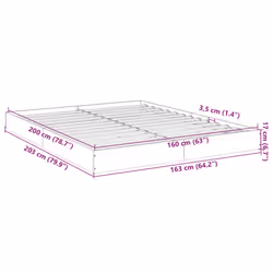 vidaXL Bed Frame Bedroom Bed Base Bedstead White 120x200 cm Engineered Wood - white, 160 x 200 cm/ 17 cm - Additional view 9