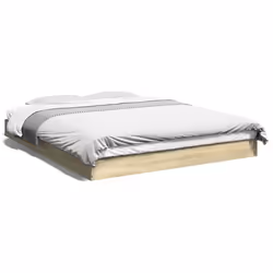 vidaXL Bed Frame Home Bed Base Bedstead Brown Oak 140x190 cm Engineered Wood - sonoma oak, 160 x 200 cm/ 17 cm