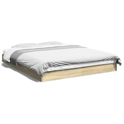 vidaXL Bed Frame Home Bed Base Bedstead Brown Oak 140x190 cm Engineered Wood - sonoma oak, 160 x 200 cm/ 17 cm
