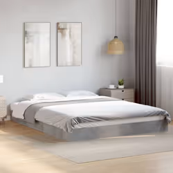 vidaXL Bed Frame Bedroom Bed Base Bedstead White 120x200 cm Engineered Wood - concrete grey, 160 x 200 cm/ 17 cm - Additional view 2