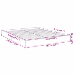 vidaXL Bed Frame Bedroom Bed Base Bedstead White 120x200 cm Engineered Wood - concrete grey, 160 x 200 cm/ 17 cm - Additional view 3