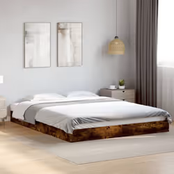 vidaXL Bed Frame Bedroom Bed Base Bedstead White 120x200 cm Engineered Wood - smoked oak, 160 x 200 cm/ 17 cm - Additional view 2
