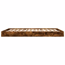 vidaXL Bed Frame Bedroom Bed Base Bedstead White 120x200 cm Engineered Wood - smoked oak, 160 x 200 cm/ 17 cm - Additional view 4