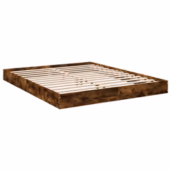 vidaXL Bed Frame Bedroom Bed Base Bedstead White 120x200 cm Engineered Wood - smoked oak, 160 x 200 cm/ 17 cm - Additional view 5