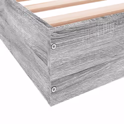 vidaXL Bed Frame Home Bed Base Bedstead Brown Oak 140x190 cm Engineered Wood - grey sonoma, 160 x 200 cm/ 17 cm - Additional view 7