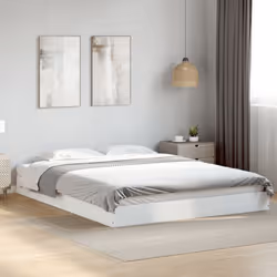 vidaXL Bed Frame Home Bed Base Bedstead Brown Oak 140x190 cm Engineered Wood - white, 150 x 200 cm/ 17 cm - Additional view 2