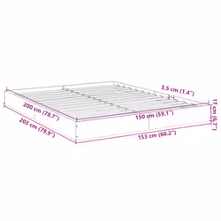 vidaXL Bed Frame Home Bed Base Bedstead Brown Oak 140x190 cm Engineered Wood - white, 150 x 200 cm/ 17 cm - Additional view 3