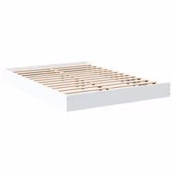 vidaXL Bed Frame Home Bed Base Bedstead Brown Oak 140x190 cm Engineered Wood - white, 140 x 200 cm/ 17 cm - Additional view 2