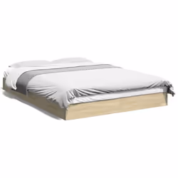 vidaXL Bed Frame Home Bed Base Bedstead Brown Oak 140x190 cm Engineered Wood - sonoma oak, 140 x 200 cm/ 17 cm