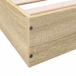 vidaXL Bed Frame Home Bed Base Bedstead Brown Oak 140x190 cm Engineered Wood - sonoma oak, 140 x 200 cm/ 17 cm - Additional view 7