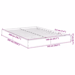 vidaXL Bed Frame Home Bed Base Bedstead Brown Oak 140x190 cm Engineered Wood - sonoma oak, 140 x 200 cm/ 17 cm - Additional view 9