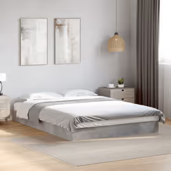 vidaXL Bed Frame Bedroom Bed Base Bedstead White 120x200 cm Engineered Wood - concrete grey, 140 x 200 cm/ 17 cm