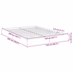 vidaXL Bed Frame Bedroom Bed Base Bedstead White 120x200 cm Engineered Wood - concrete grey, 140 x 200 cm/ 17 cm