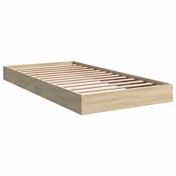 vidaXL Bed Frame Bed Base Sonoma Oak 75x190 cm Small Single Engineered Wood - sonoma oak, 100 x 200 cm/ 17 cm