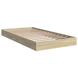 vidaXL Bed Frame Bed Base Sonoma Oak 75x190 cm Small Single Engineered Wood - sonoma oak, 100 x 200 cm/ 17 cm