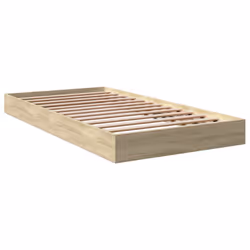 vidaXL Bed Frame Bed Base Sonoma Oak 75x190 cm Small Single Engineered Wood - sonoma oak, 100 x 200 cm/ 17 cm - Additional view 5