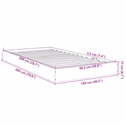 vidaXL Bed Frame Bed Base Sonoma Oak 75x190 cm Small Single Engineered Wood - sonoma oak, 100 x 200 cm/ 17 cm - Additional view 9
