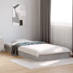 vidaXL Bed Frame Bed Base Sonoma Oak 75x190 cm Small Single Engineered Wood - concrete grey, 100 x 200 cm/ 17 cm
