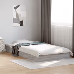 vidaXL Bed Frame Bed Base Sonoma Oak 75x190 cm Small Single Engineered Wood - grey sonoma, 100 x 200 cm/ 17 cm - Additional view 2