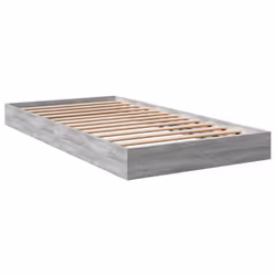 vidaXL Bed Frame Bed Base Sonoma Oak 75x190 cm Small Single Engineered Wood - grey sonoma, 100 x 200 cm/ 17 cm - Additional view 5