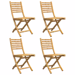 vidaXL Folding Garden Chairs Foldable Outdoor Chair Patio Dining Chair Bamboo - 4 pcs