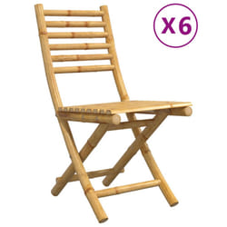 vidaXL Folding Garden Chairs Foldable Outdoor Chair Patio Dining Chair Bamboo - 6 pcs