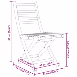 vidaXL Garden Dining Set 5 Piece Outdoor Dining Table and Chair Set Bamboo - Additional view 8